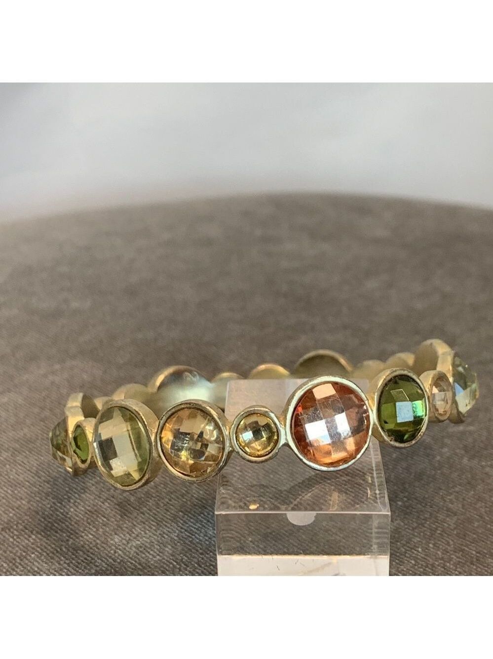 🛍3/$20 Pastel pink green gold jewelled bangle bracelet